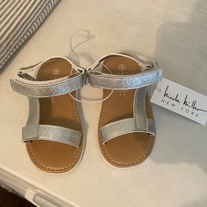 Nicole Miller size 8 toddler sandals - silver. Tags are off, worn once